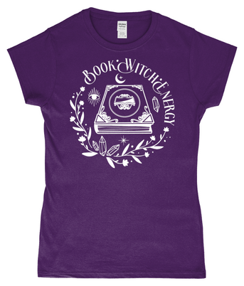 Book Witch Energy Ladies Fitted T-Shirt