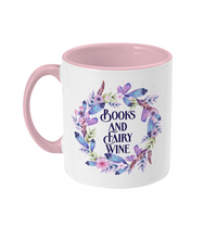 Load image into Gallery viewer, Books And Fairy Wine Two Toned Mug
