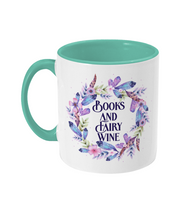 Load image into Gallery viewer, Books And Fairy Wine Two Toned Mug
