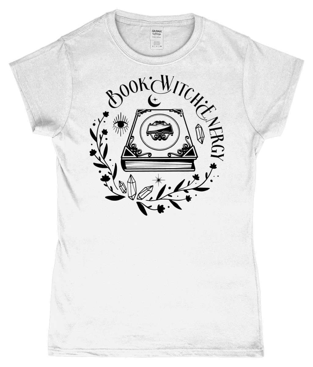 Book Witch Energy Ladies Fitted T-Shirt