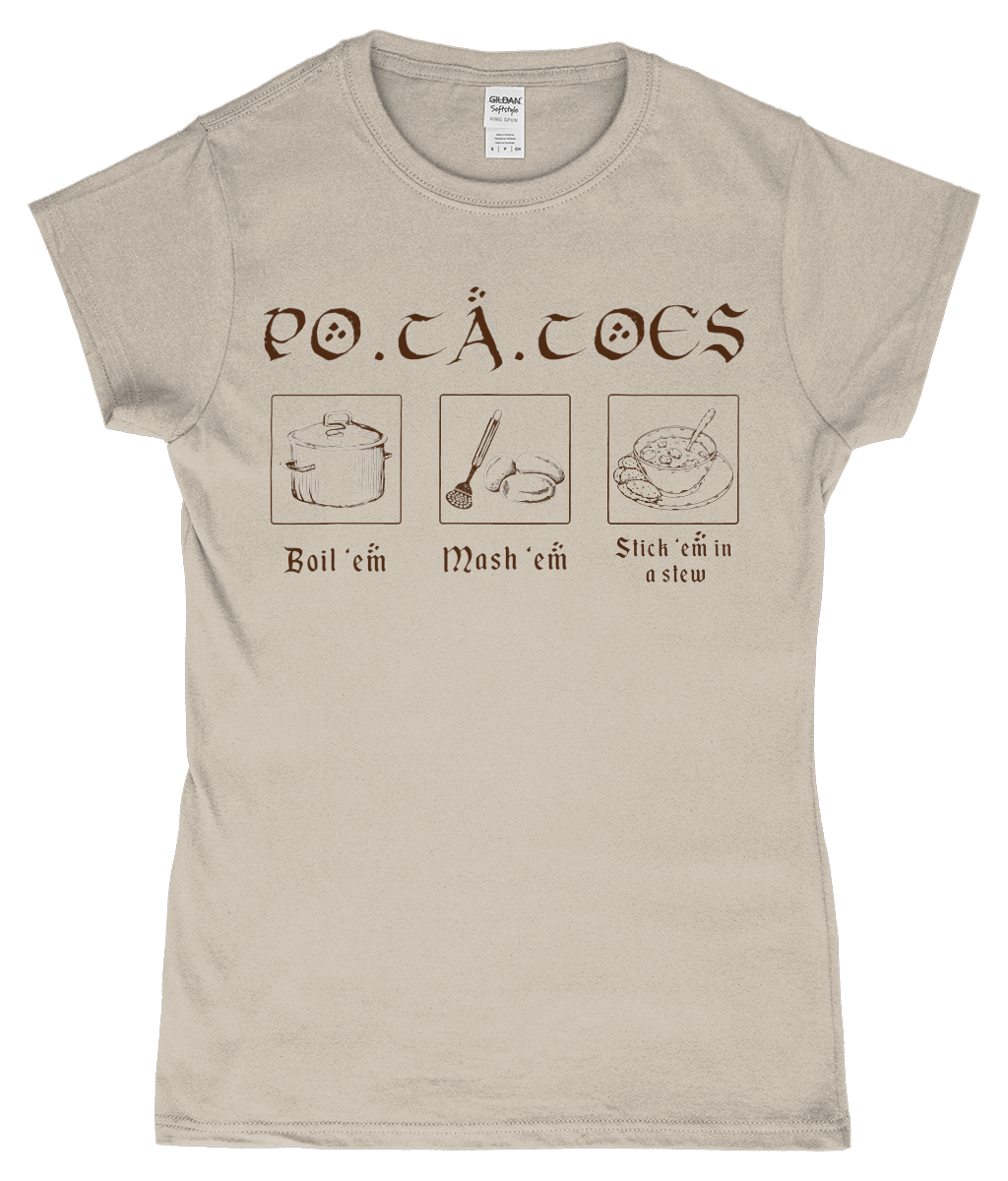 Potatoes LOTR Inspired Ladies Fitted T-Shirt