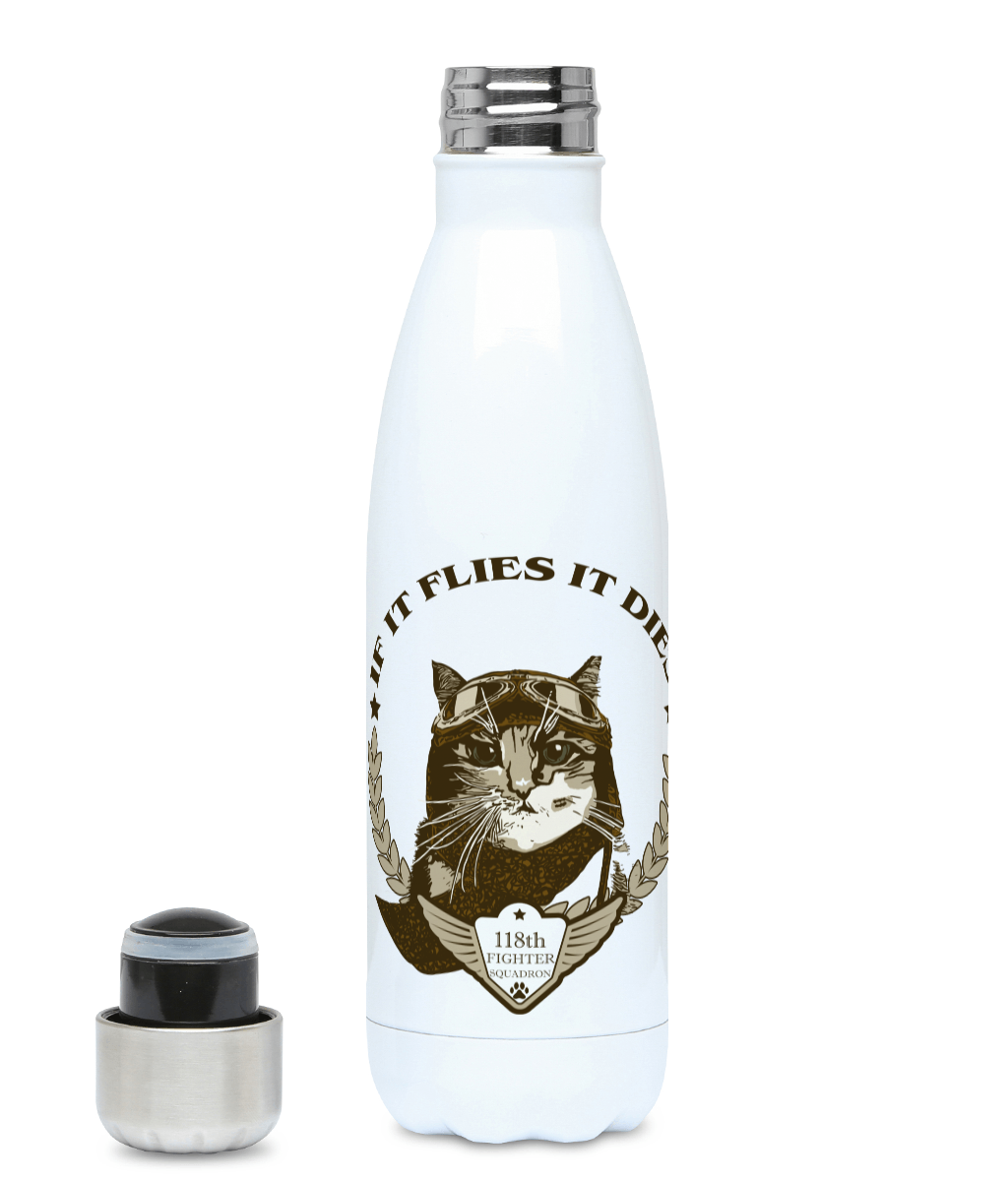 Spirit Of Thunder If It Flies It Dies 500ml Stainless Steel Water Bottle