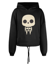 Load image into Gallery viewer, Cute Skelly Cropped Oversized Hoodie
