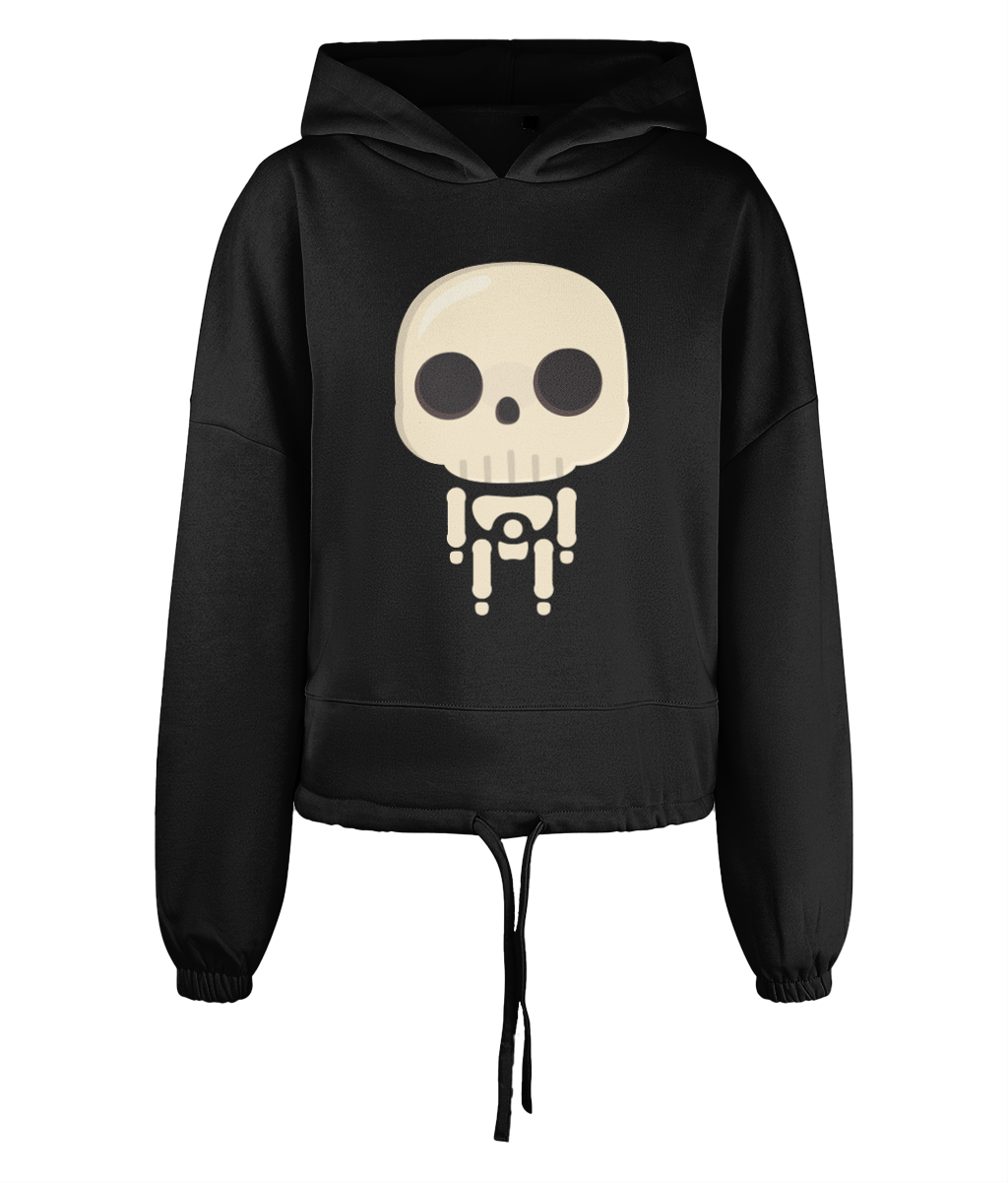 Cute Skelly Cropped Oversized Hoodie