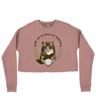 Load image into Gallery viewer, Spirit Of Thunder If It Flies It Dies Ladies Cropped Sweatshirt
