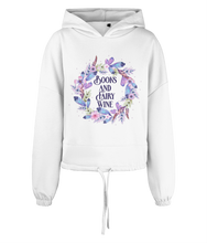 Load image into Gallery viewer, Books &amp; Fairy Wine Women&#39;s Oversized Cropped Hoodie
