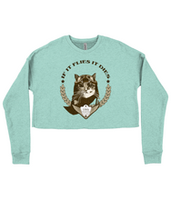 Load image into Gallery viewer, Spirit Of Thunder If It Flies It Dies Ladies Cropped Sweatshirt
