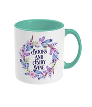 Load image into Gallery viewer, Books And Fairy Wine Two Toned Mug
