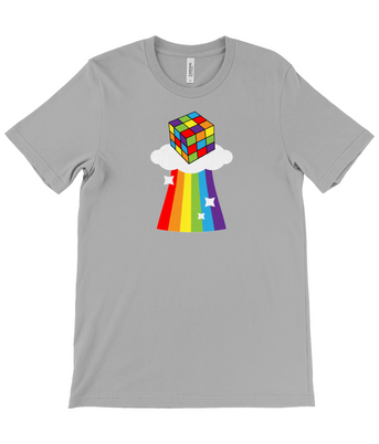 Rainbow Rubik's Cube Unisex Crew Neck T-Shirt