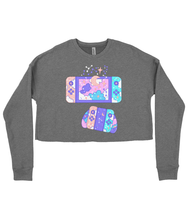 Load image into Gallery viewer, Kawaii Console Ladies Cropped Sweatshirt
