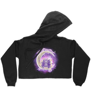 Load image into Gallery viewer, Crescent Moon Kitsune Ladies Cropped Hoodie

