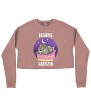 Load image into Gallery viewer, Pixie Cake Face &#39;Always Snoozin&#39; Ladies Cropped Sweatshirt
