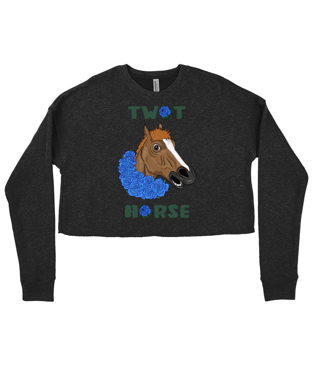 September Rose Ladies Cropped Sweatshirt ‘Tw*t Horse’