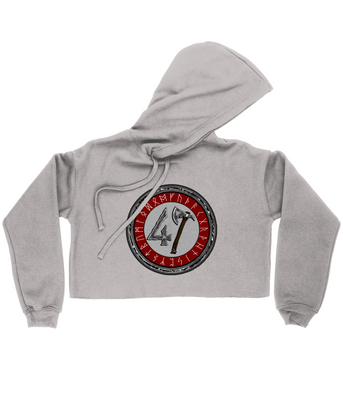 Raw47 Runic Ladies Cropped Hoodie