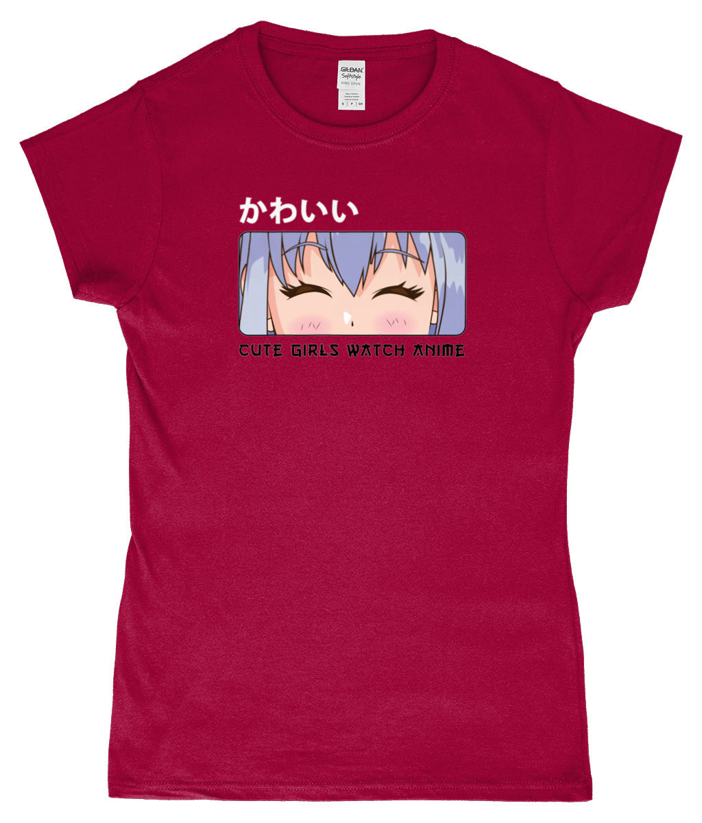Cute Girls Watch Anime SoftStyle Ladies Fitted T-Shirt