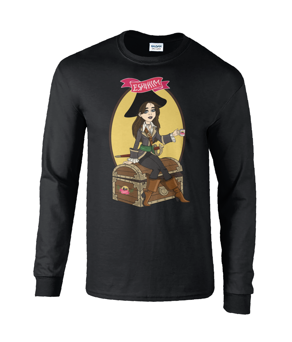 ESP4HIM 'Coffee Hoarding Pirate' Long Sleeve T-Shirt