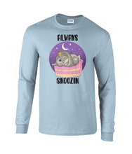 Load image into Gallery viewer, Pixie Cake Face &#39;Always Snoozin&#39; Long Sleeve T-Shirt
