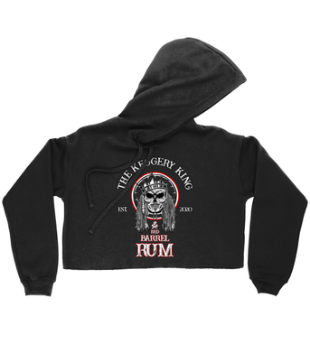 Rob Raven 'Red Barrell Rum' Ladies Cropped Hoodie