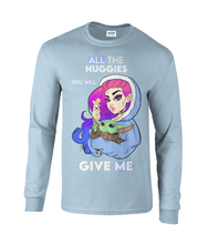 Load image into Gallery viewer, Pixie Cake Face &#39;All The Nuggies&#39; Long Sleeve T-Shirt
