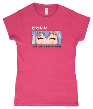 Load image into Gallery viewer, Cute Girls Watch Anime SoftStyle Ladies Fitted T-Shirt
