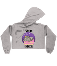 Load image into Gallery viewer, Pixie Cake Face &#39;Always Snoozin&#39; Ladies Cropped Hoodie
