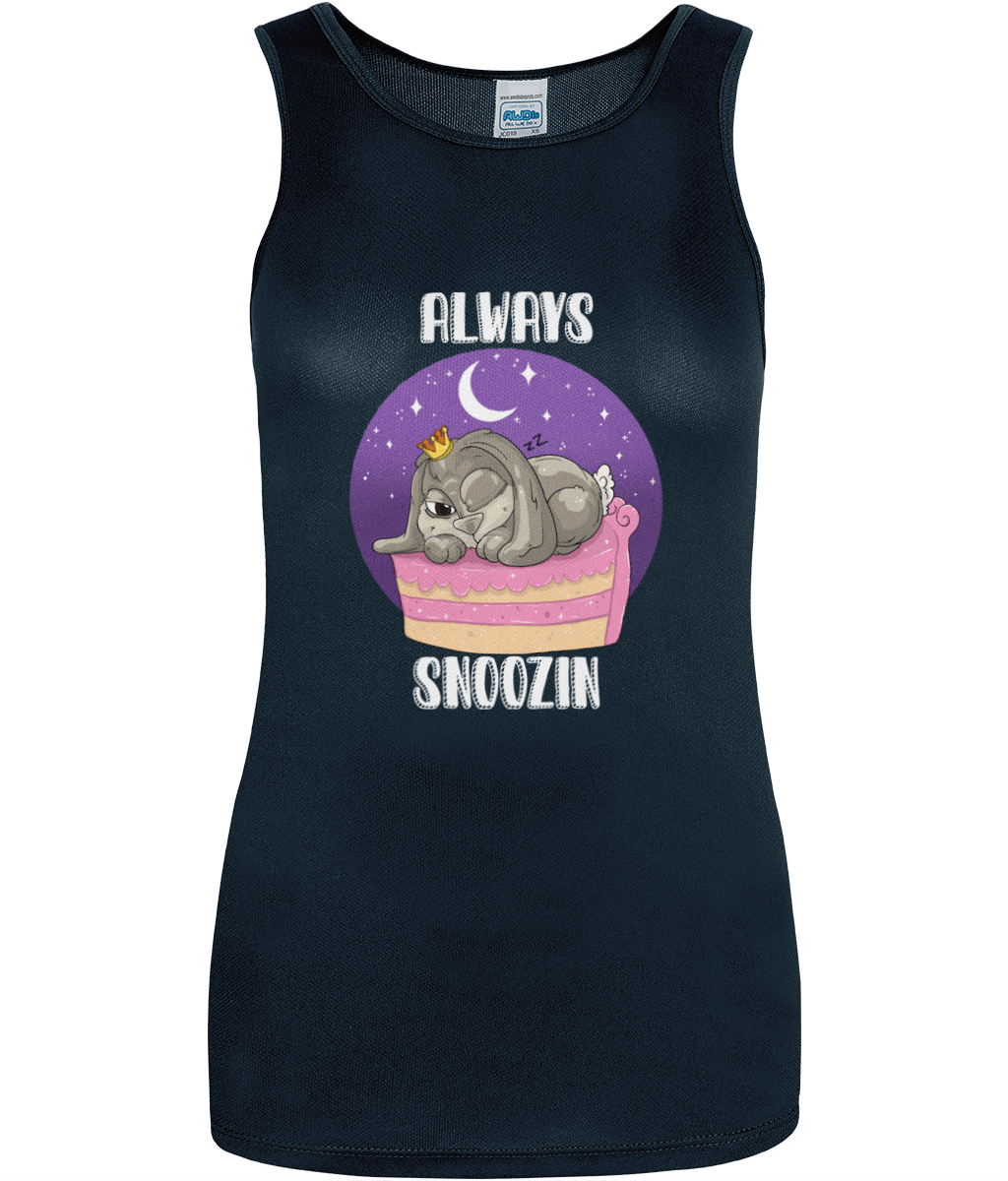 Pixie Cake Face 'Always Snoozin' Women's Cool Sports Vest