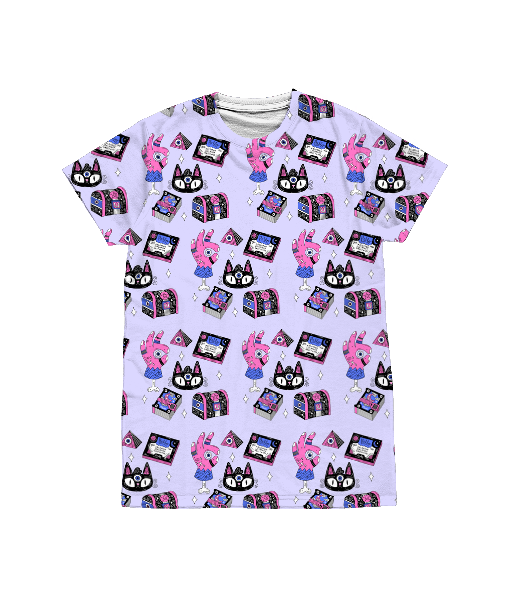 Cosmic Kitty Print T-Shirt