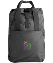 Load image into Gallery viewer, The King D42 Embroidered Twin Handle Roll-Top Backpack

