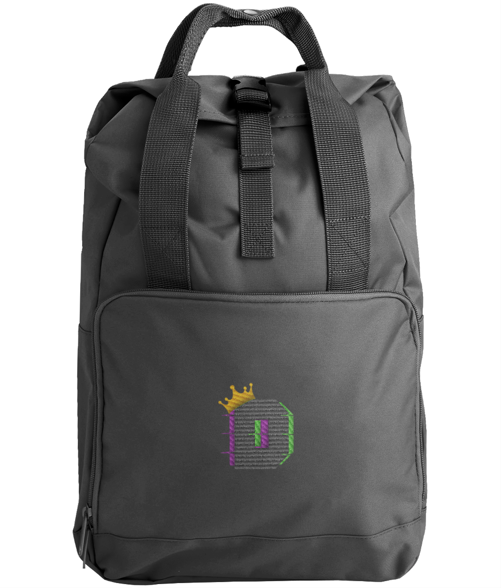 The King D42 Embroidered Twin Handle Roll-Top Backpack