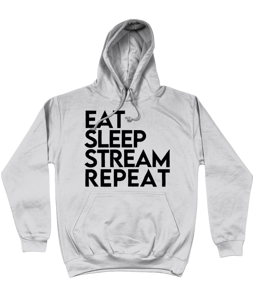 'Eat Sleep Stream Repeat' College Hoodie