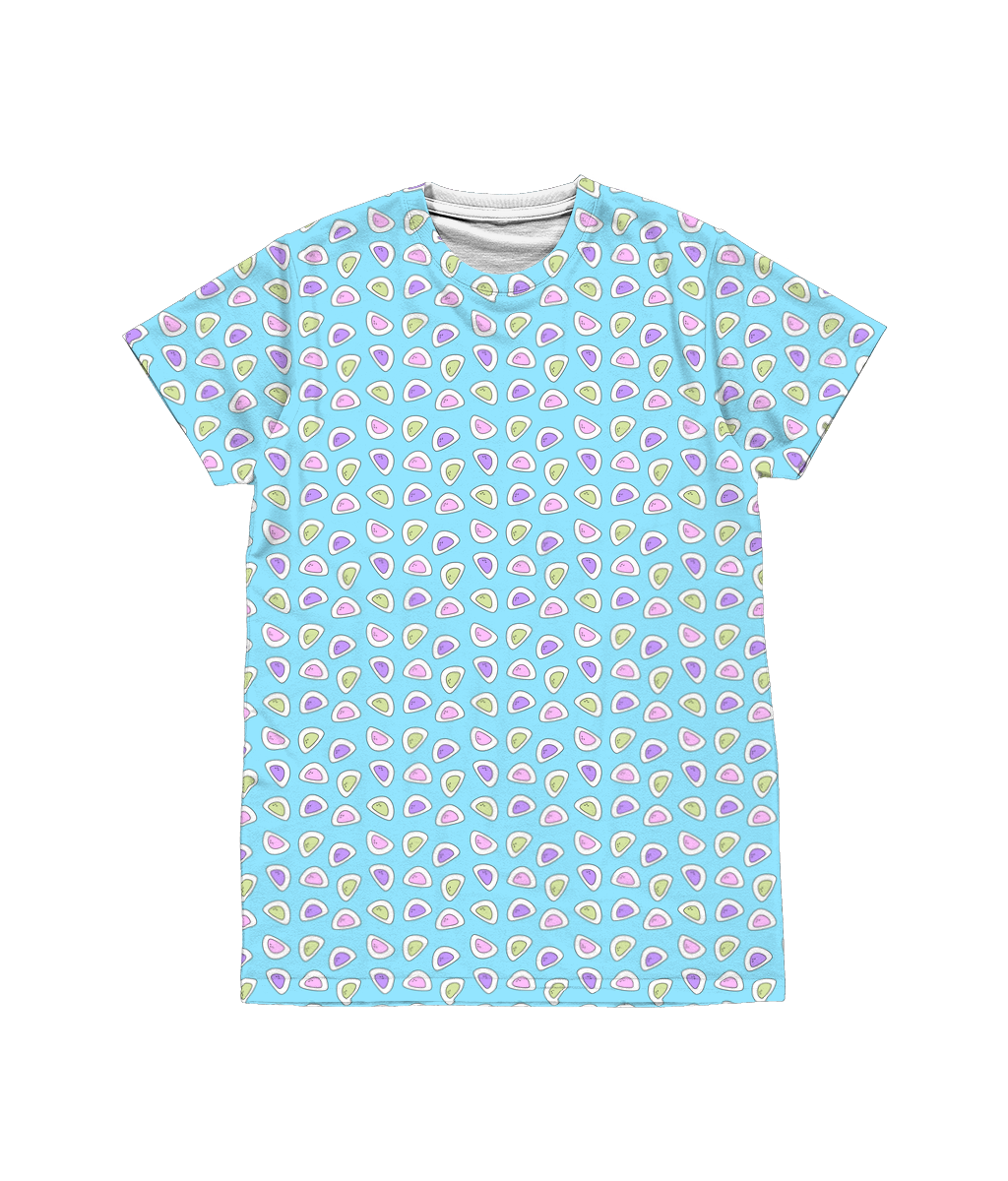 Baby Blue Pastel Mochi Print T-shirt