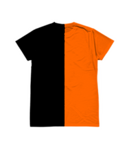 Load image into Gallery viewer, Pumpkin Face Split Contrast T-Shirt
