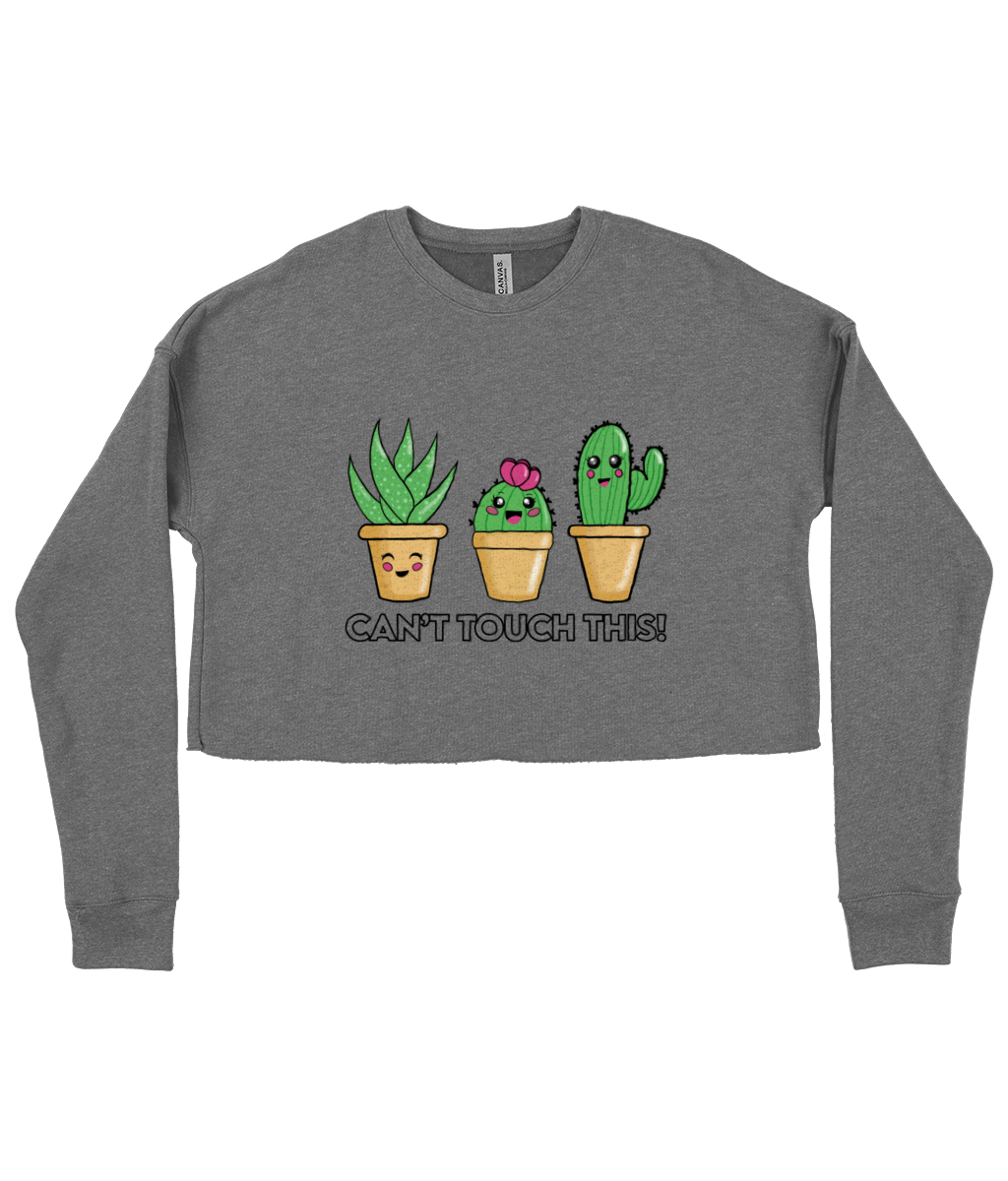 Kawaii Cacti Ladies Cropped Sweatshirt