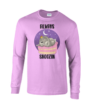 Load image into Gallery viewer, Pixie Cake Face &#39;Always Snoozin&#39; Long Sleeve T-Shirt
