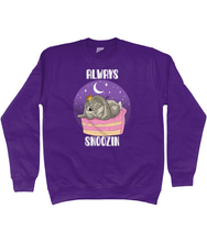 Load image into Gallery viewer, Pixie Cake Face &#39;Always Snoozin&#39; Sweatshirt
