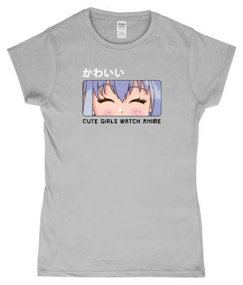 Cute Girls Watch Anime SoftStyle Ladies Fitted T-Shirt