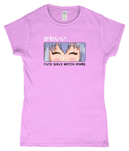 Load image into Gallery viewer, Cute Girls Watch Anime SoftStyle Ladies Fitted T-Shirt
