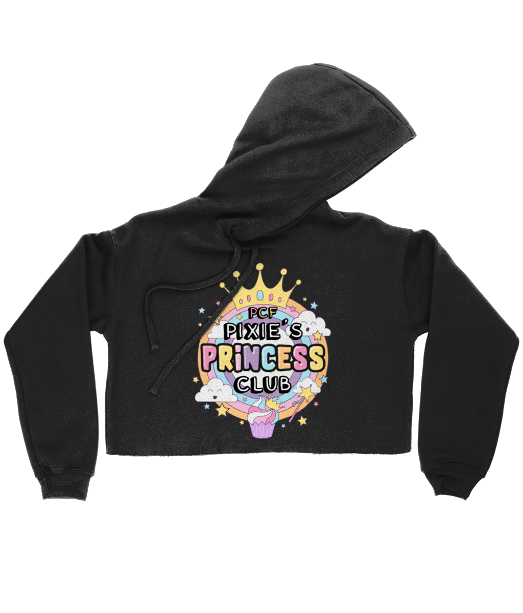 Pixie Cake Face 'Princess Club' Ladies Cropped Hoodie