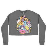 Load image into Gallery viewer, Kawaii Fast Food Friends Ladies Cropped Sweatshirt
