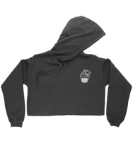 Load image into Gallery viewer, Pixie Cake Face Embroidered Ladies Cropped Hoodie
