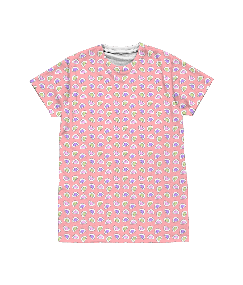 Peachy Pastel Mochi Print T-shirt