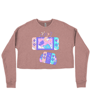 Load image into Gallery viewer, Kawaii Console Ladies Cropped Sweatshirt
