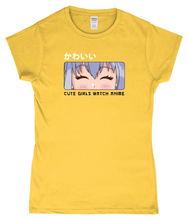 Load image into Gallery viewer, Cute Girls Watch Anime SoftStyle Ladies Fitted T-Shirt
