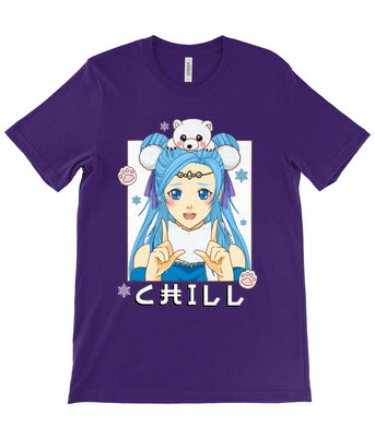Chill Anime Girl Crew Neck T-Shirt
