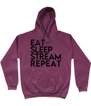 Load image into Gallery viewer, &#39;Eat Sleep Stream Repeat&#39; College Hoodie
