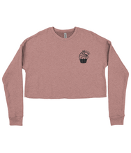 Load image into Gallery viewer, Pixie Cake Face Embroidered Ladies Cropped Sweatshirt
