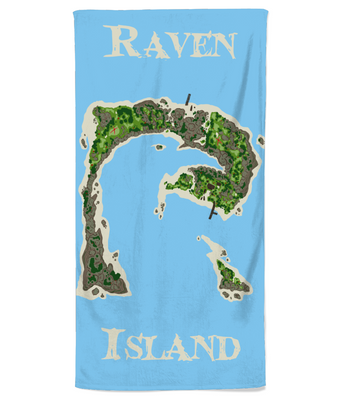 Rob Raven 'Raven Island' Beach Towel