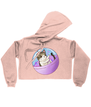 Load image into Gallery viewer, Space Kitty Ladies Cropped Hoodie
