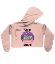 Load image into Gallery viewer, Pixie Cake Face &#39;Always Snoozin&#39; Ladies Cropped Hoodie
