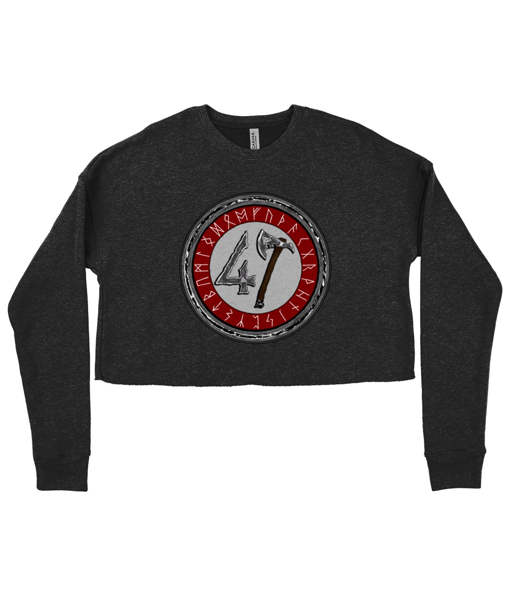 Raw47 Runic Ladies Cropped Sweatshirt